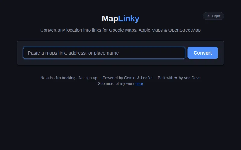 MapLinky screenshot